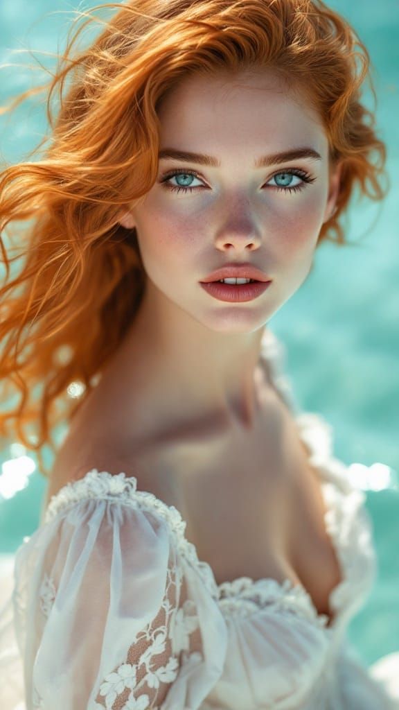 Redhead Supermodel Portrait in Golden Hour Light