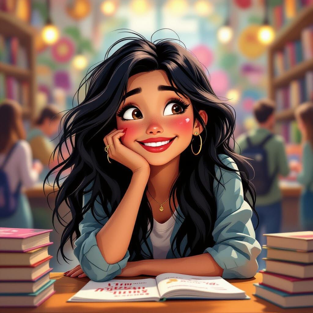 Pixar Style Portrait of an Overwhelmed Authoress