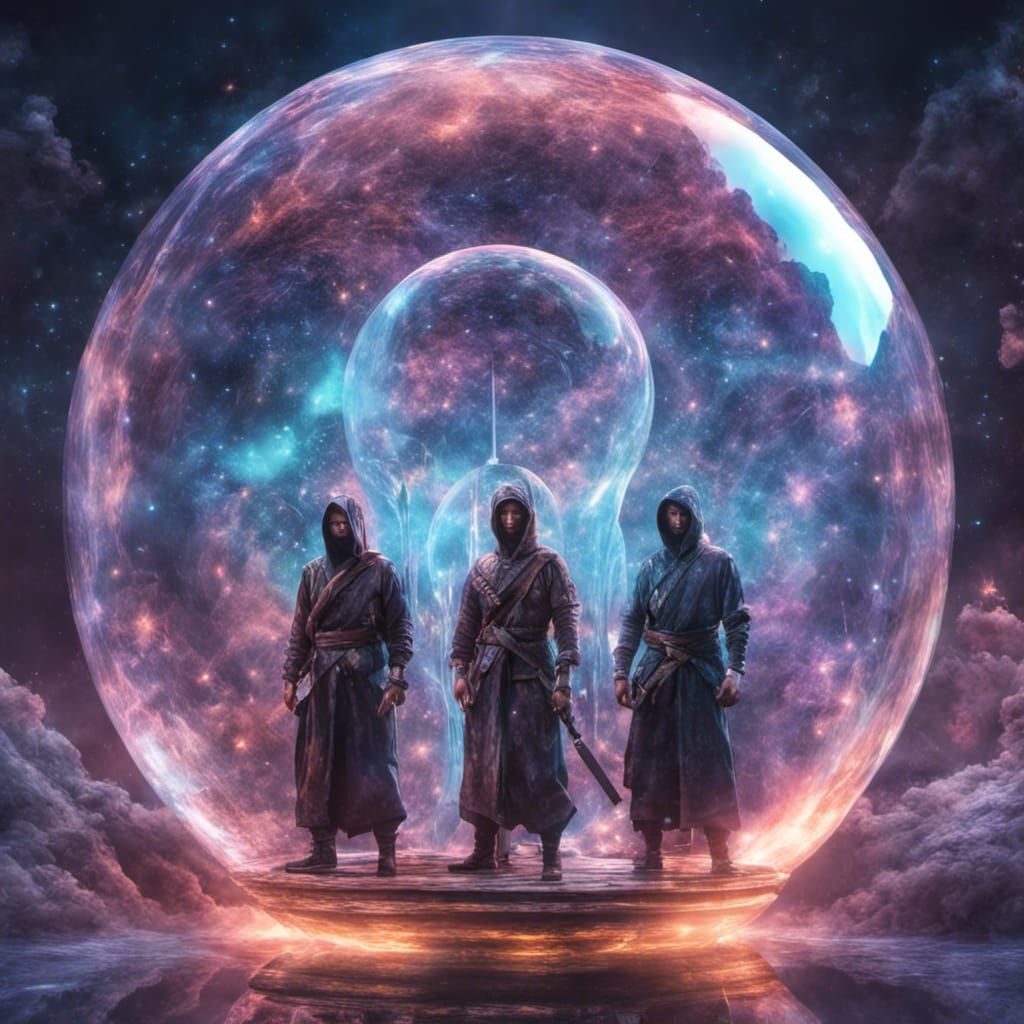 Cosmic Ninja Brotherhood in Astral Illustration