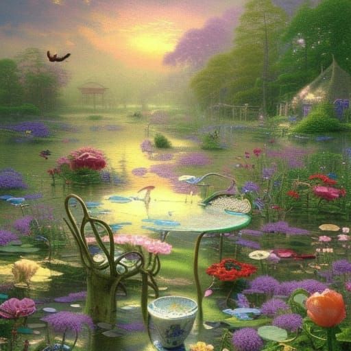 Ethereal Swamp: Porcelain Cups Fantasy Art