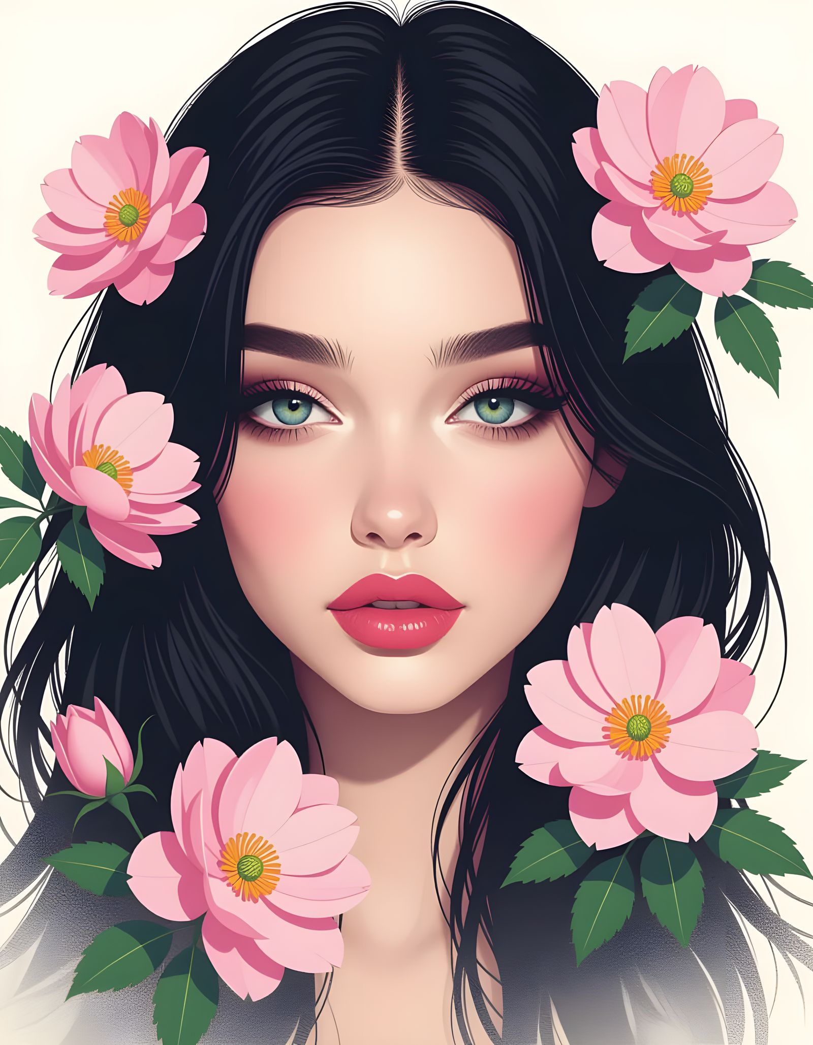 Hyperrealistic Portrait of a Beautiful Young Woman