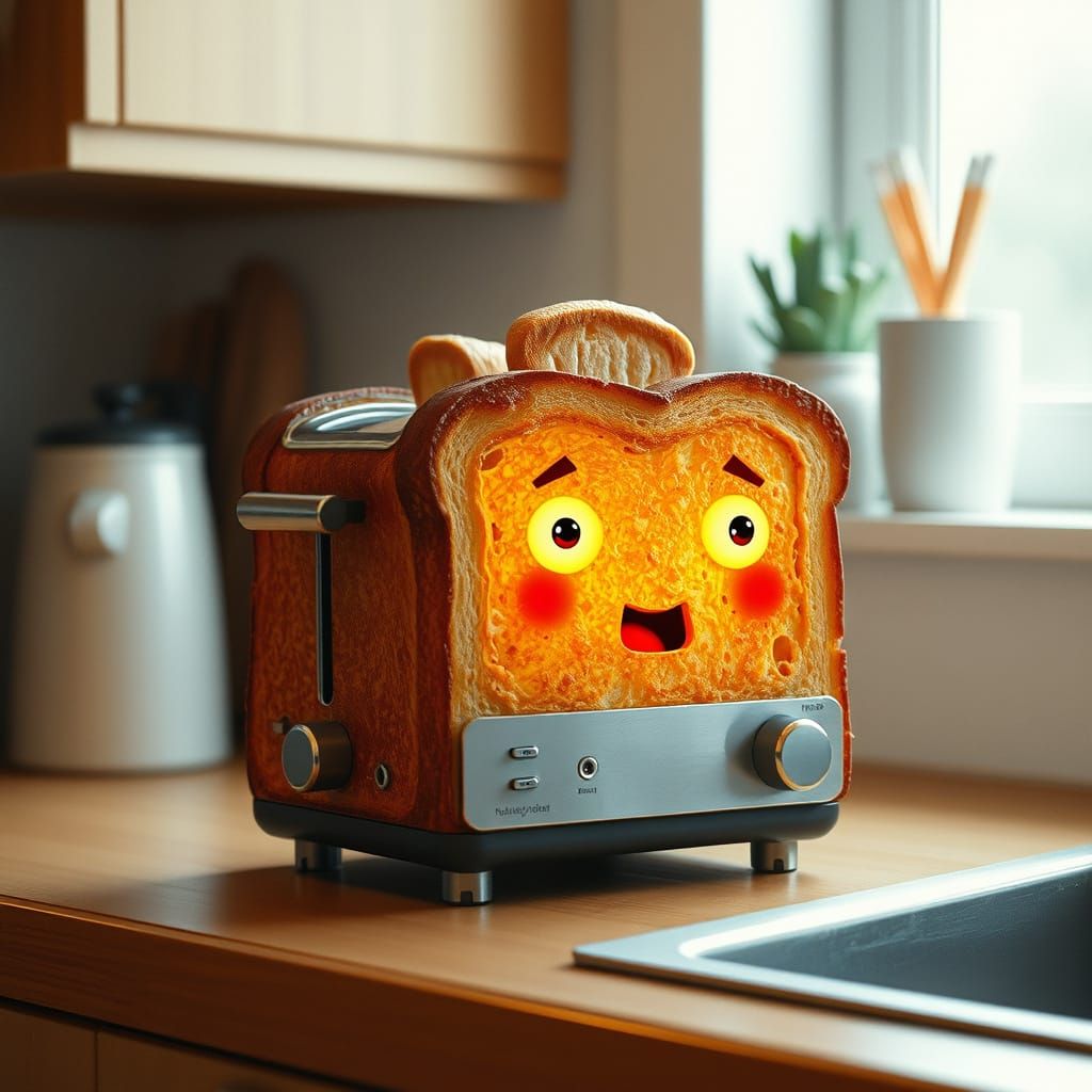Toaster Disguised as Toast Blending Realism and Fantasy