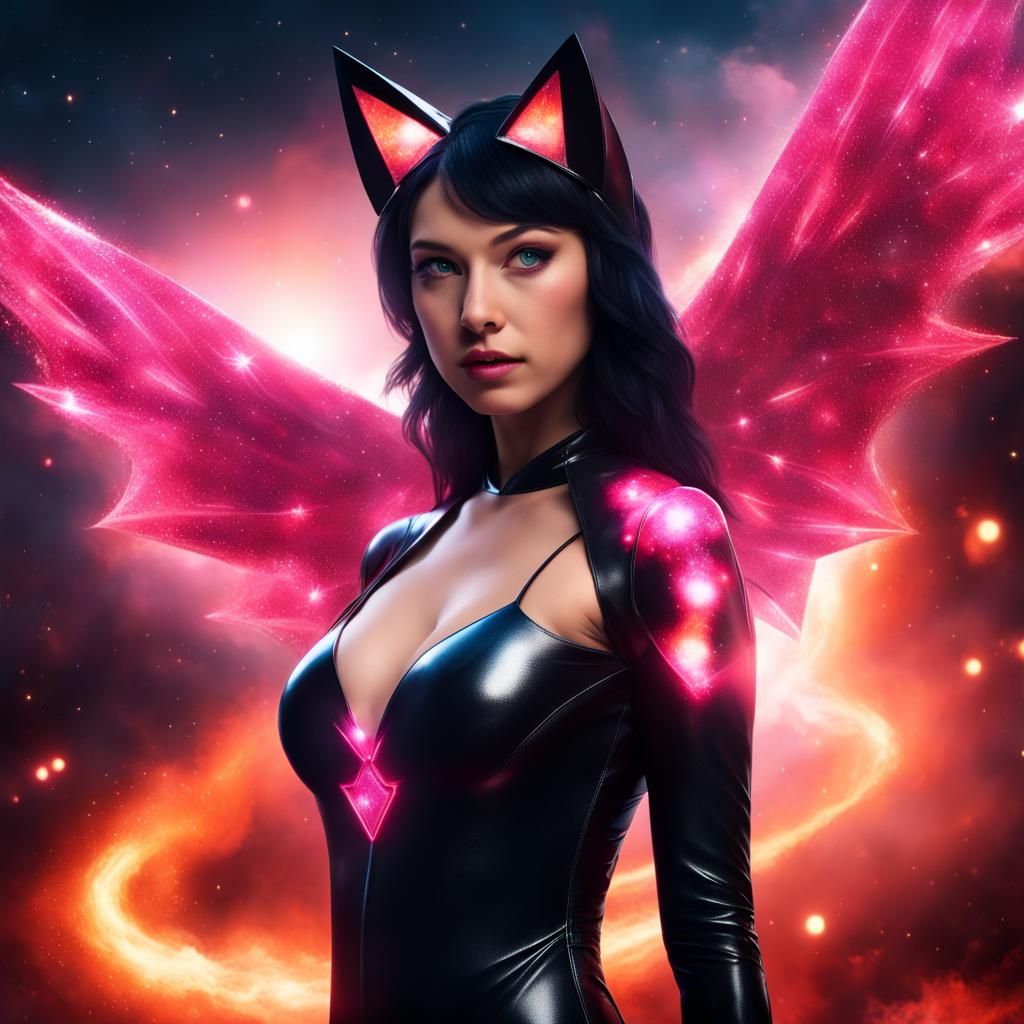 Supergirl as Fire Phoenix in Space