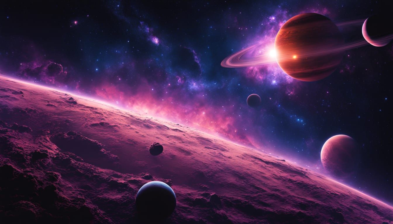 Cosmic Wonder: A Distant Galaxy's Vibrant Solar System