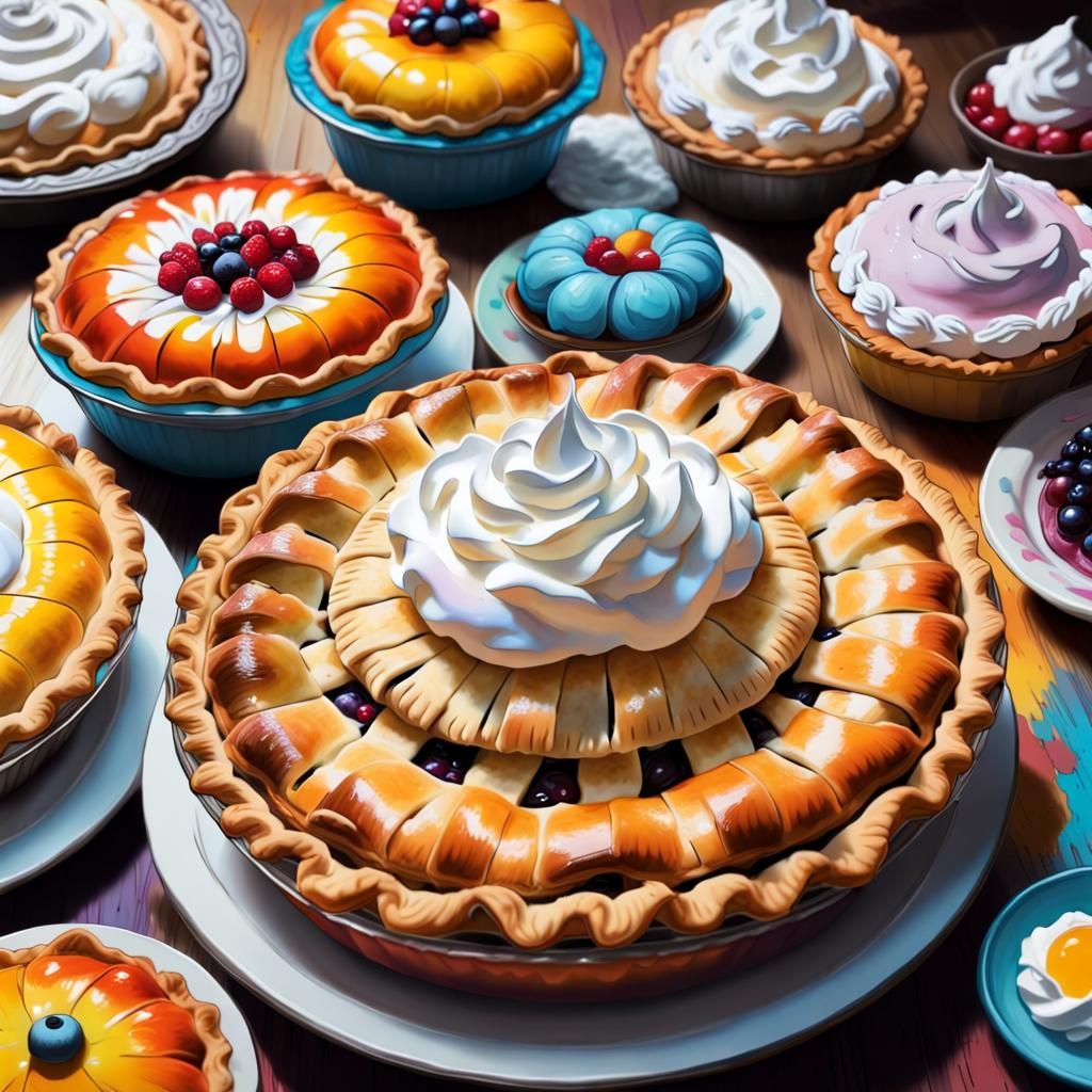 Whimsical Pies with Fantastic Whipped Cream