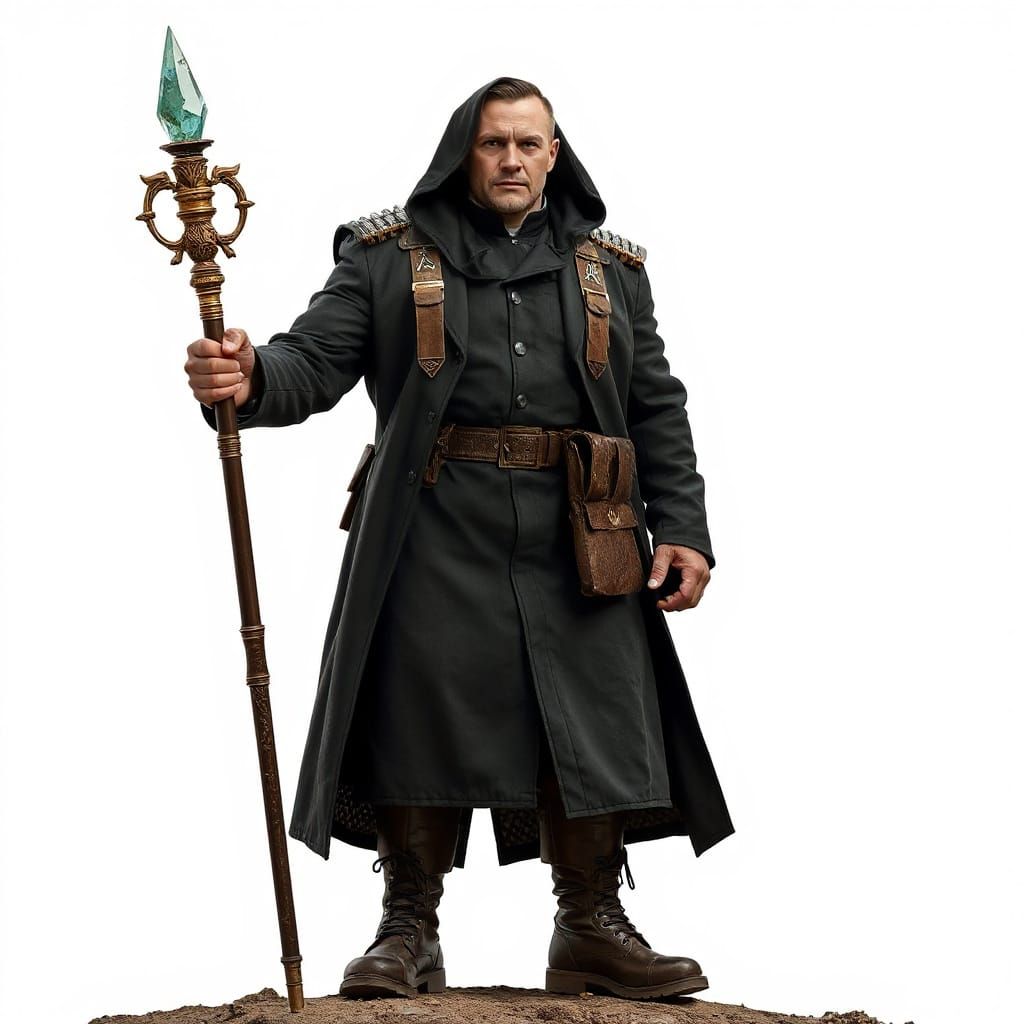 Strong Wizard in Modern Military Uniform
