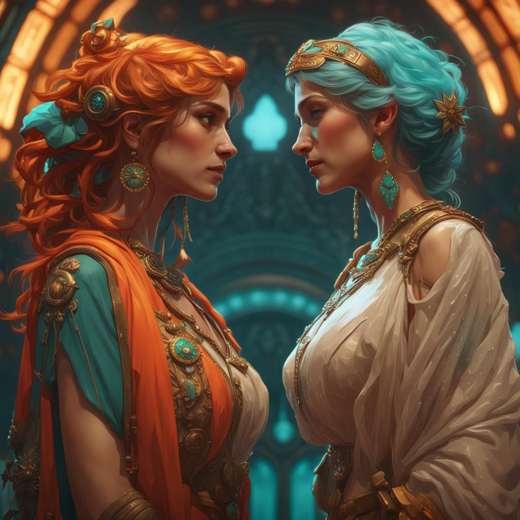 Talking Stars Concept Art in Orange and Teal