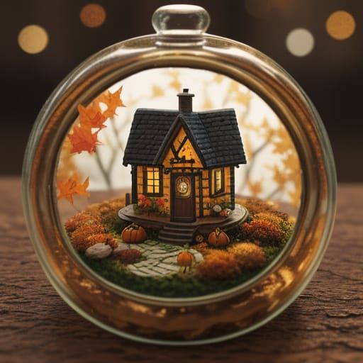 Whimsical Miniature Autumn Worlds in Storybook Style