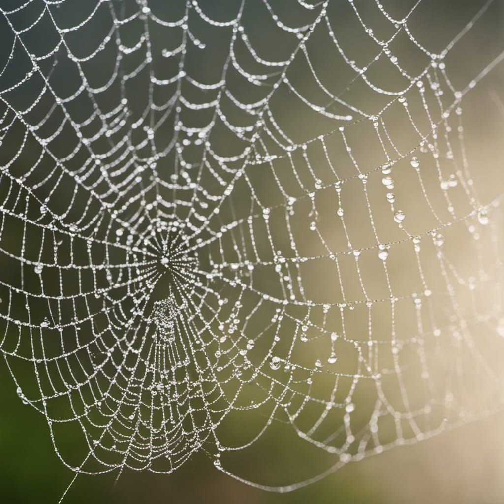 Macro Dew Drops on Spiderweb