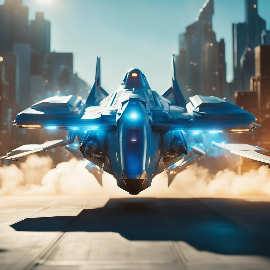 Epic Futuristic Spacecraft in Flight