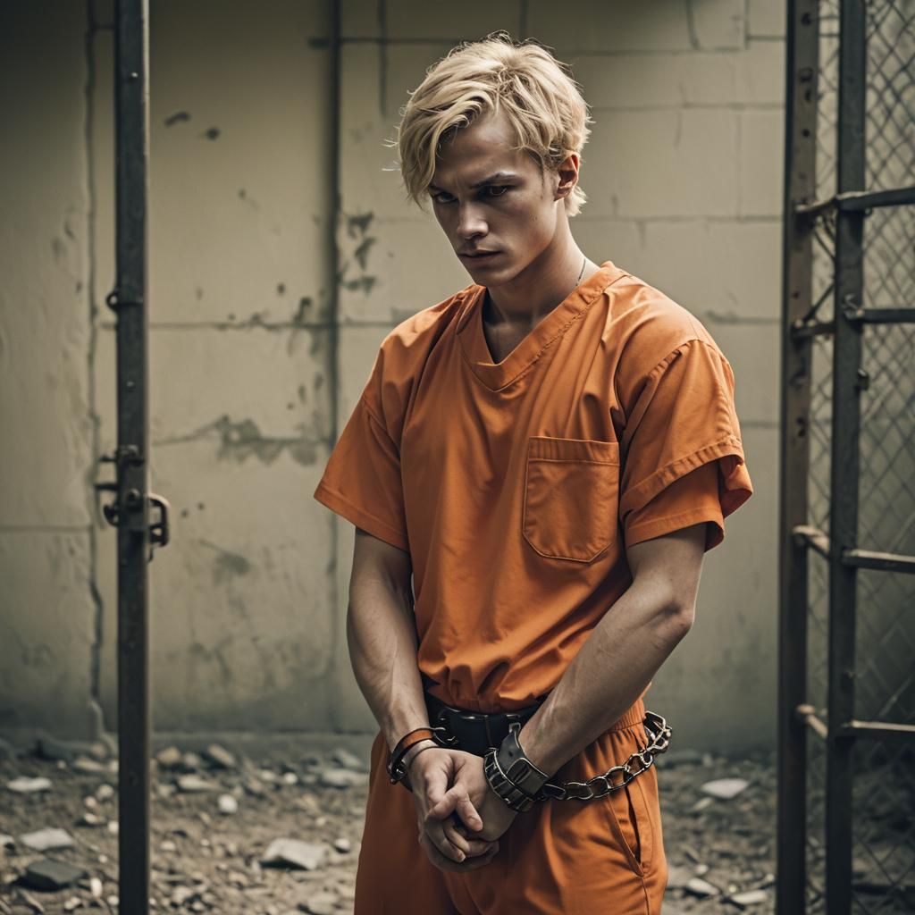 Blond Boy in Prison Garb: A Cinematic Still