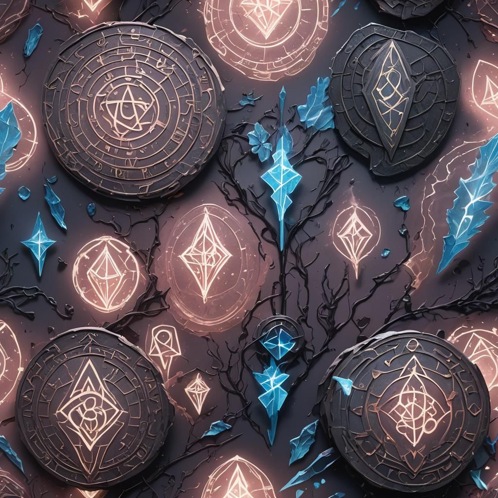 Magical Wand with Runes and Electric Energy in Comic Style