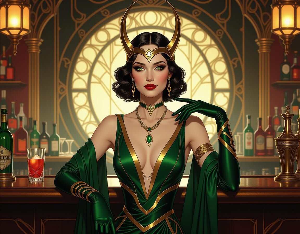 Lady Loki in 1920s Art Nouveau Style