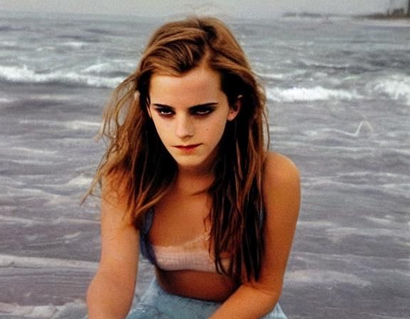 Emma Watson in 90s Mall: AI Art