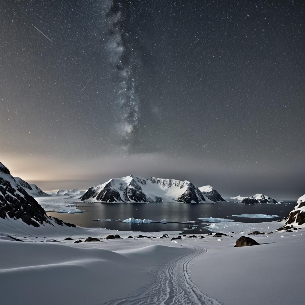 Hyperrealistic Antarctic Night Scene in HDR
