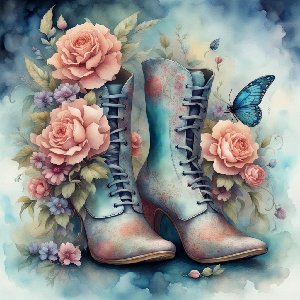 a Dreamy Victorian high style Pair of  Shoes