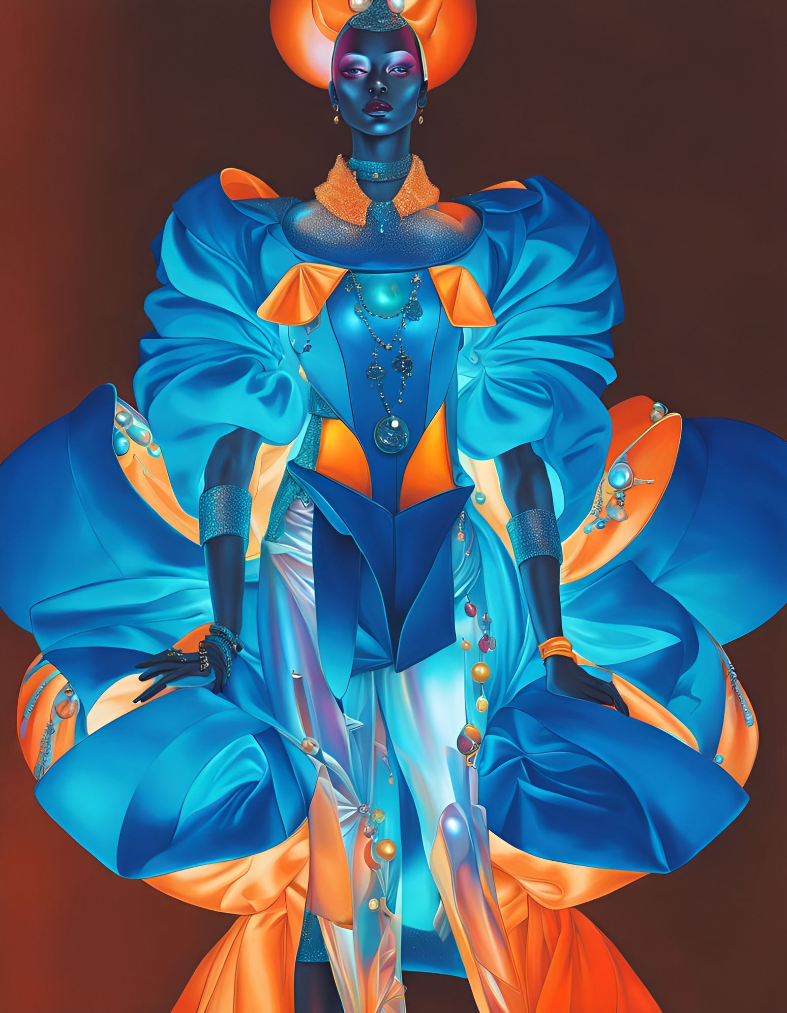 Cyberpunk Aristocrat in Style of Tamara de Lempicka