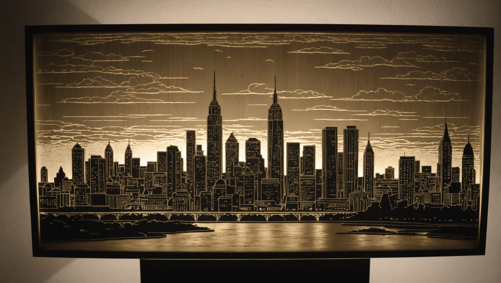 City Skyline Lithophane Lamp