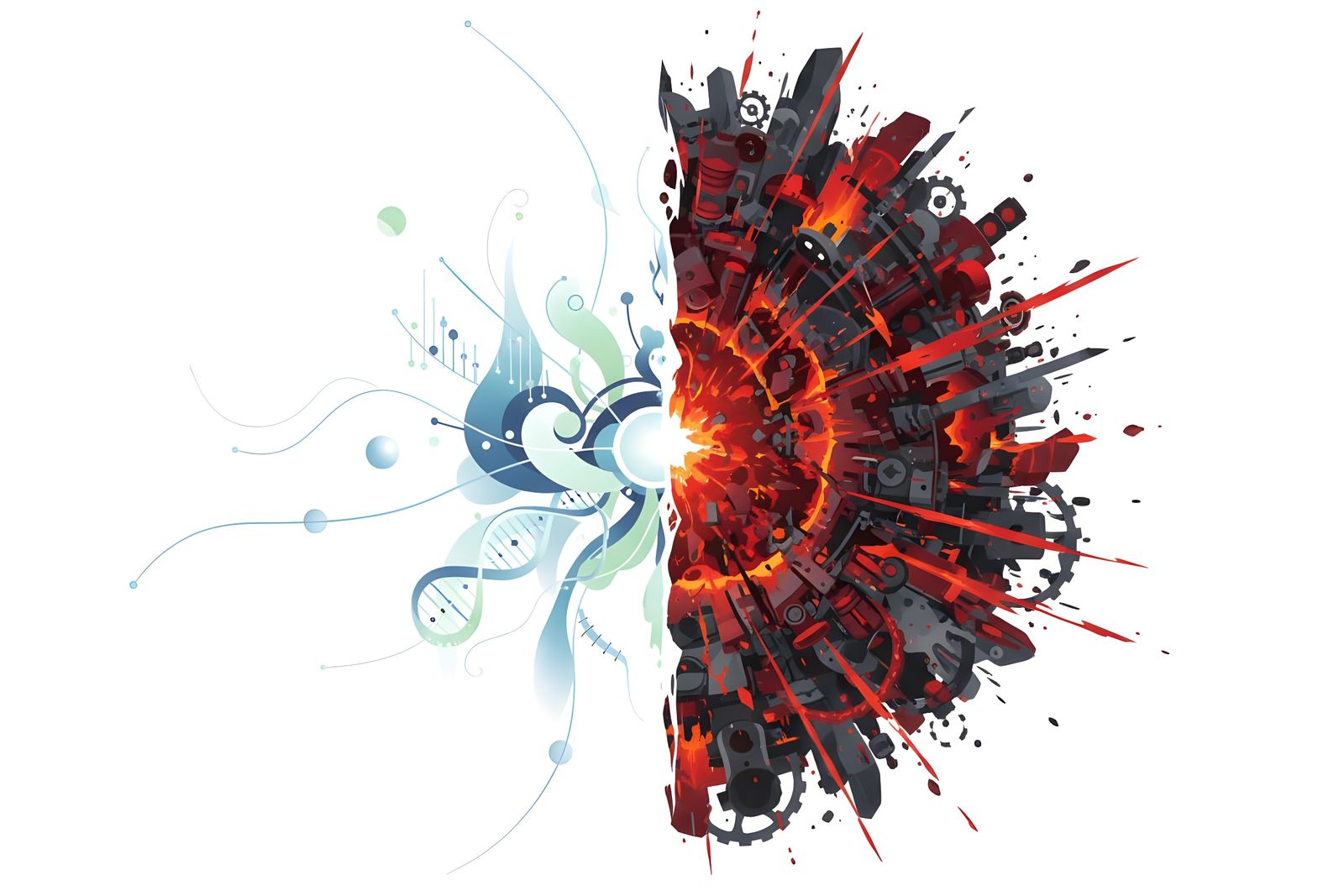 Generative Art Volcano Destroyer Contrast Visualization