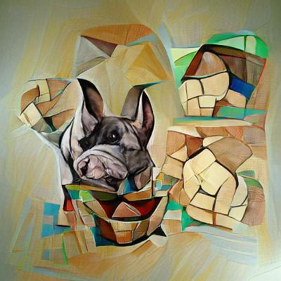 Cubist French Bulldog Digital Artwork