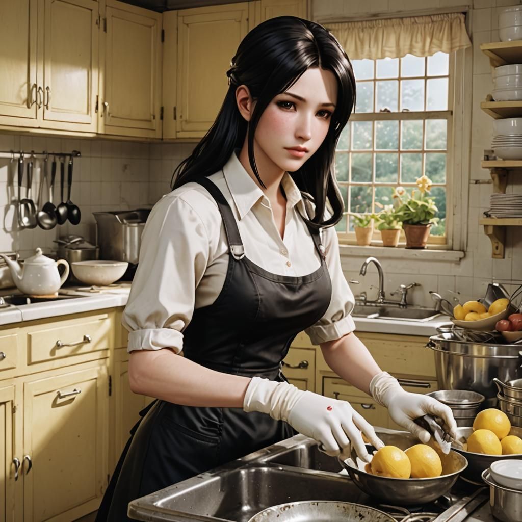 Tifa Lockheart as 1950s Stepford Wife