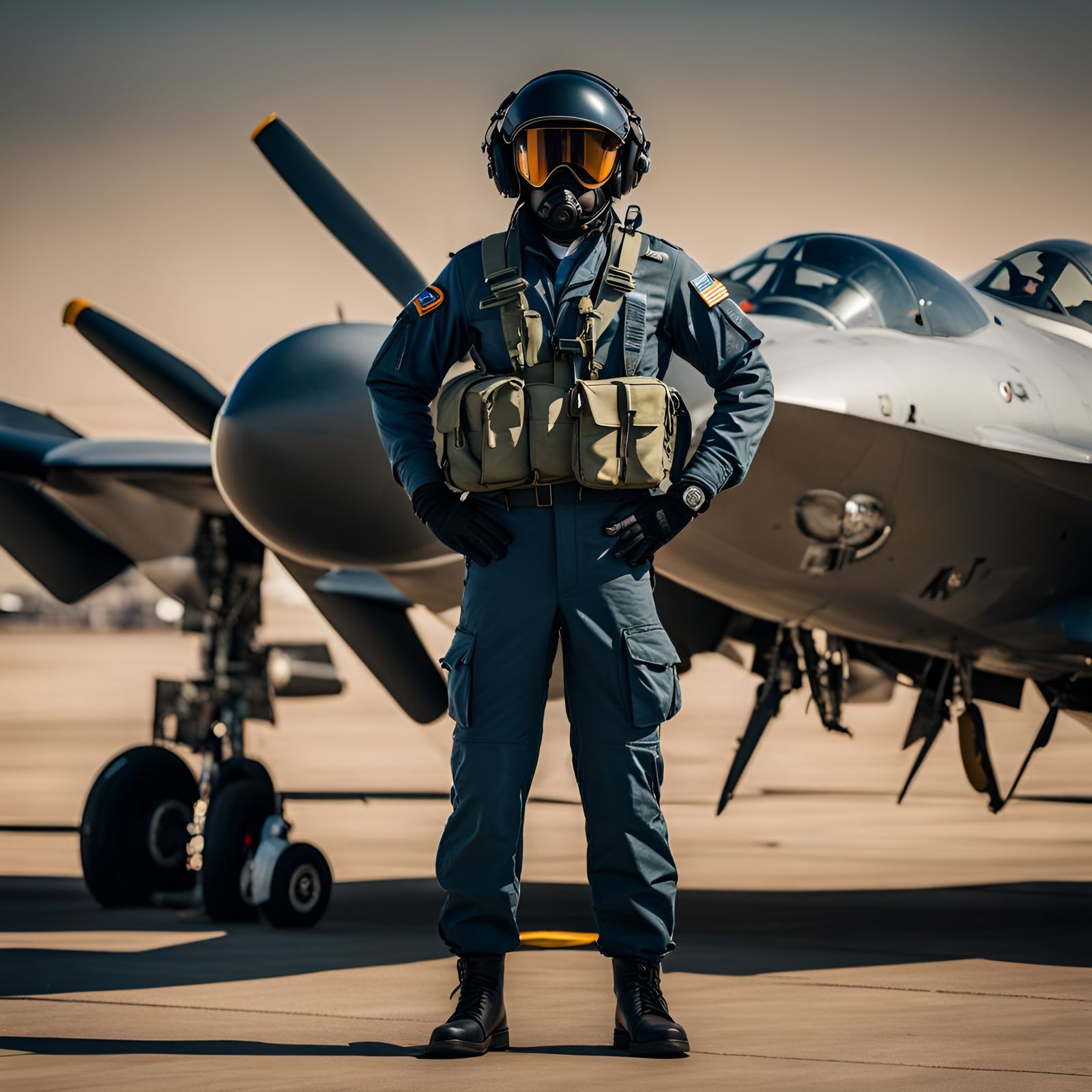 Airforce Pilot Full Body Portrait