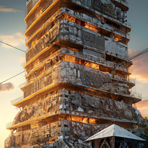 Turtle Shell Tower of Babel Internet Map: 3D Render