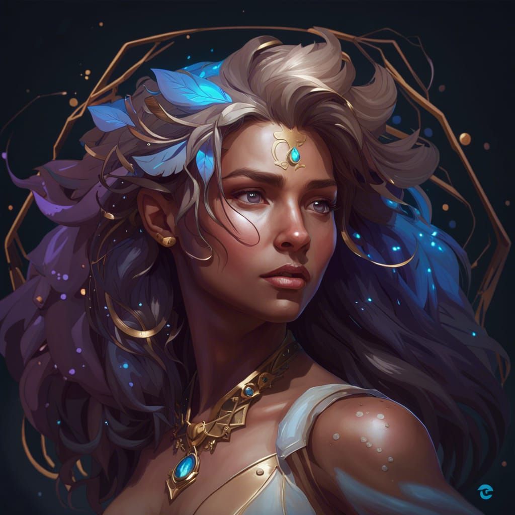 Zodiac Leo Portrait in Hyperdetailed Splash Art Style
