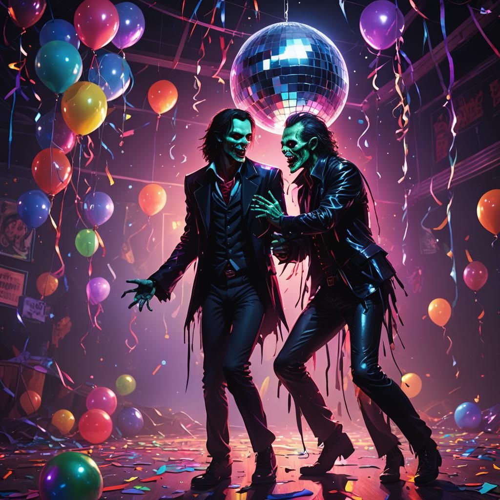 Vampire and Zombie Dance: Dark Fantasy Concept Art