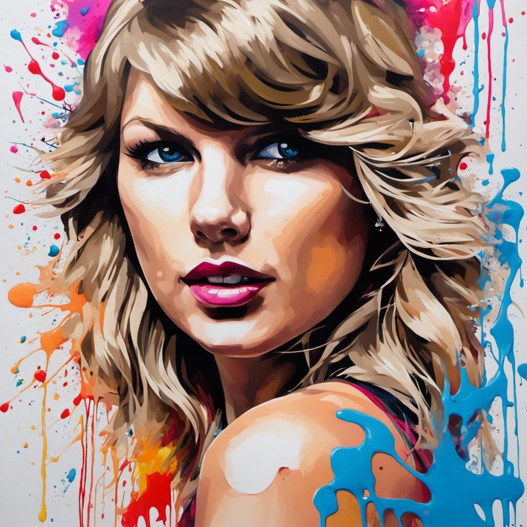 Taylor Swift Graffiti Art in Splash Art Style