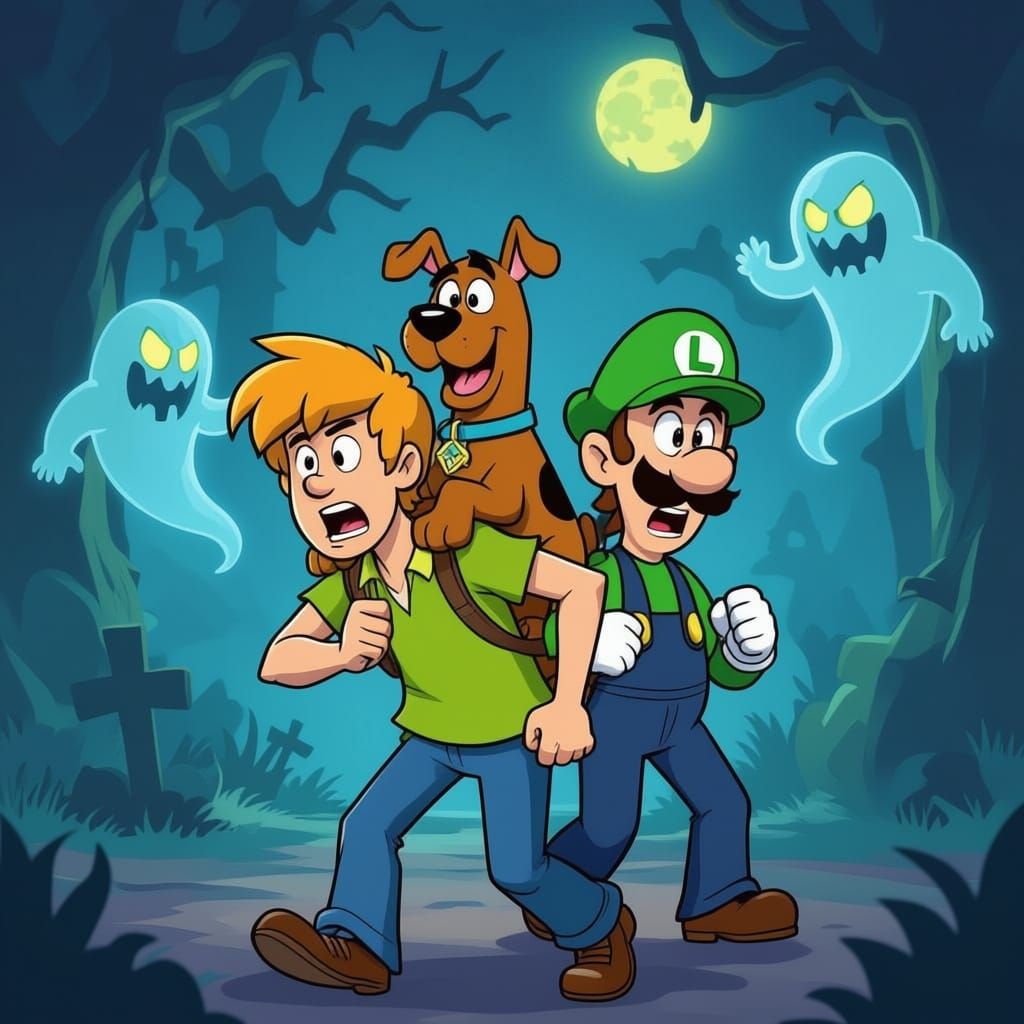Scooby-Doo and Luigi Halloween Ghost Battle
