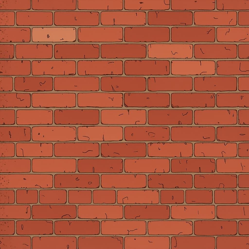 Rough Brick Wall with Uneven Lines and Blurring