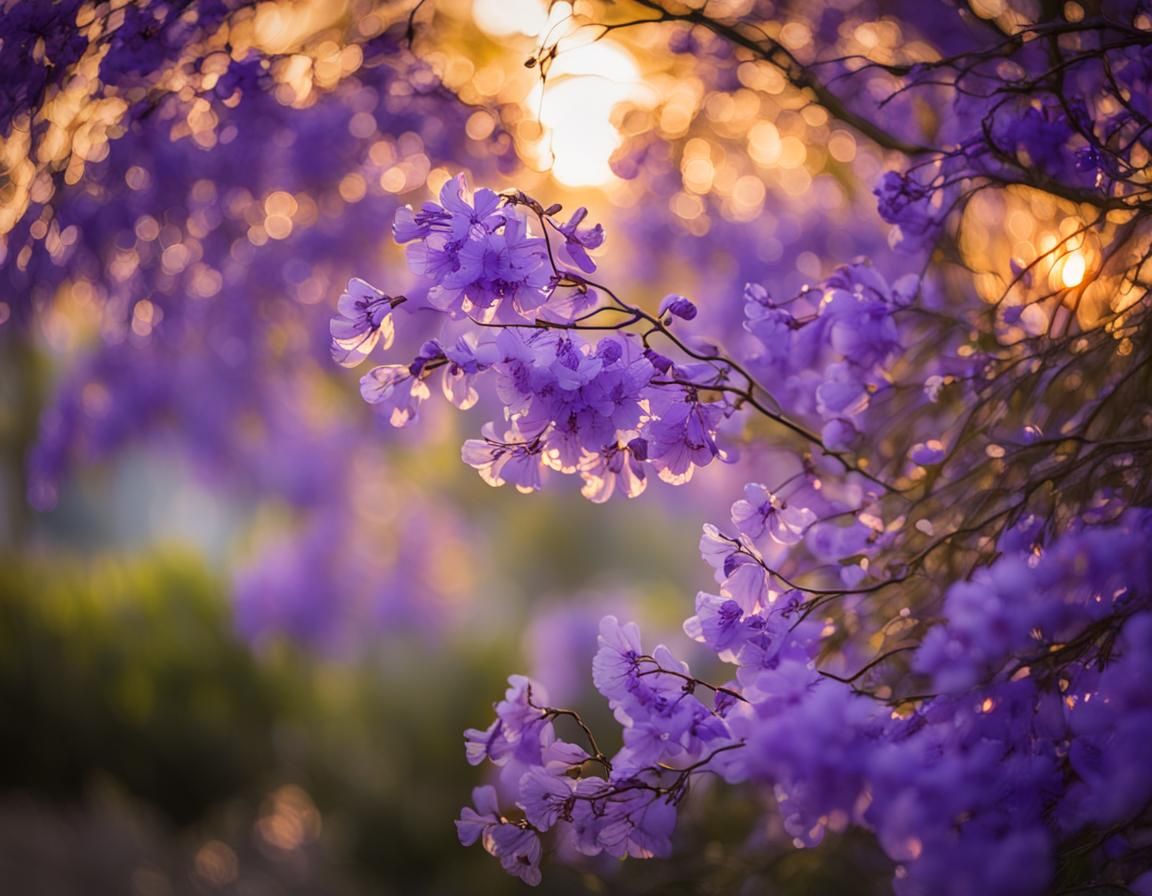 Jacaranda Tree in Art Nouveau Style