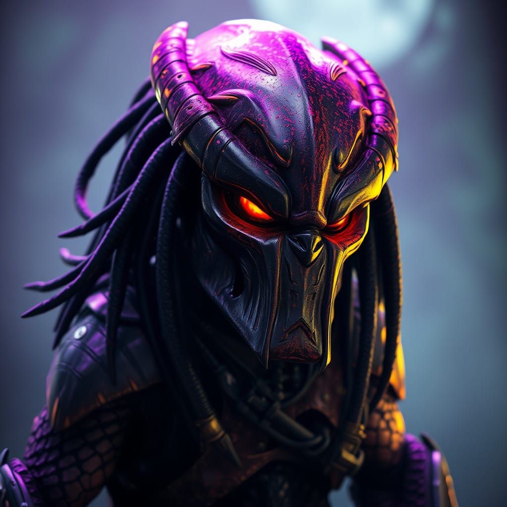 Dark Fantasy Predator Masterpiece in Cyberpunk Style