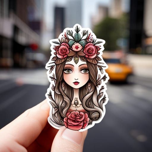 Cute Boho Sticker with Intricate Details