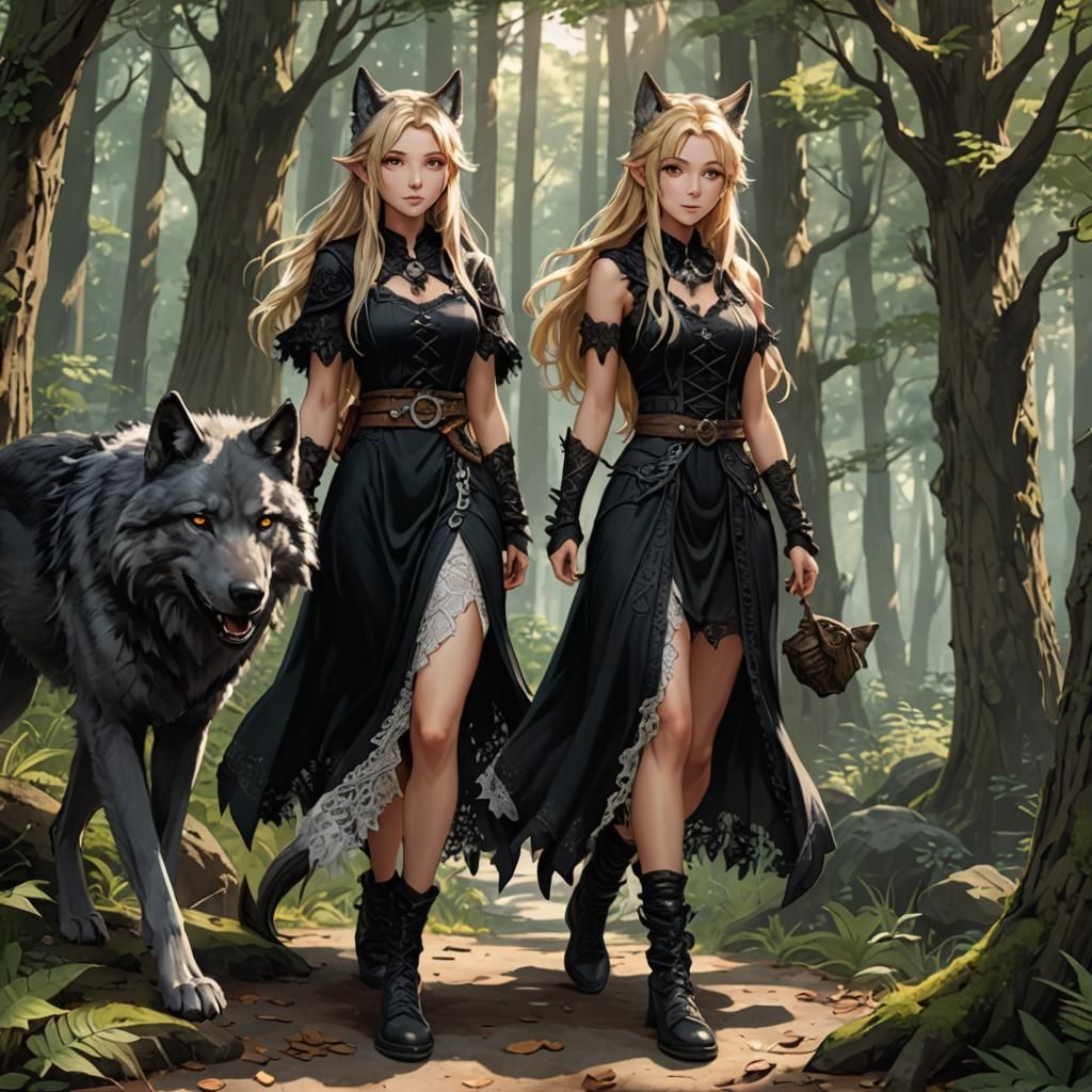 Wolf girl twins