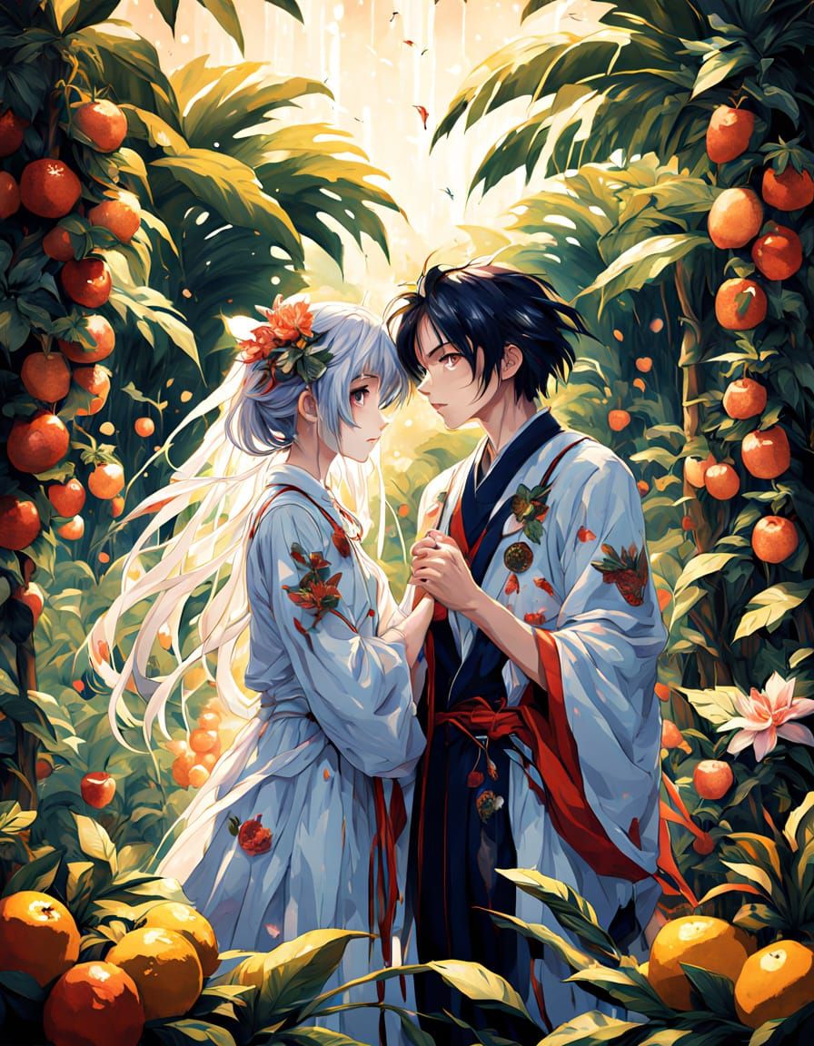 Manga Surrealism: Anime Characters in Tropical Field