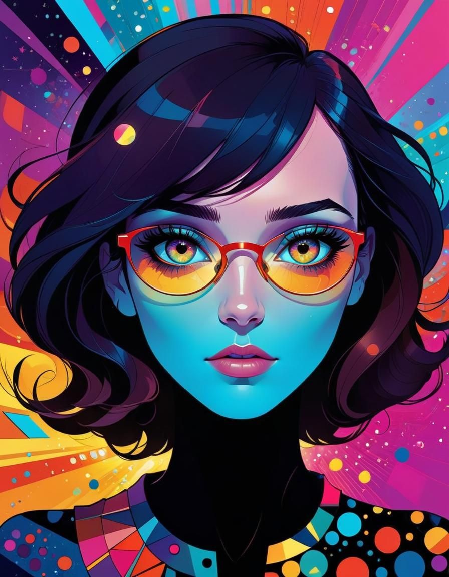 Girl with Kaleidoscope Eyes: Digital Art by Cicierega & Camp...