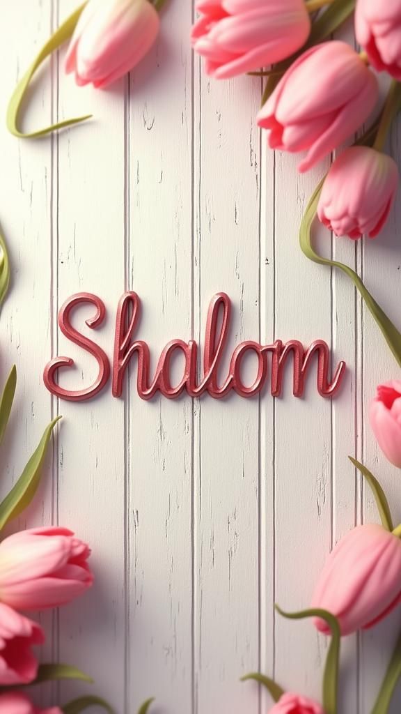 Shalom in Pink Tulips: Ethereal Fantasy Concept Art