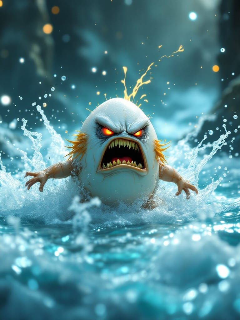 Furious Egg in Ethereal Bath, Iridescent Armor, Turbulent Wa...
