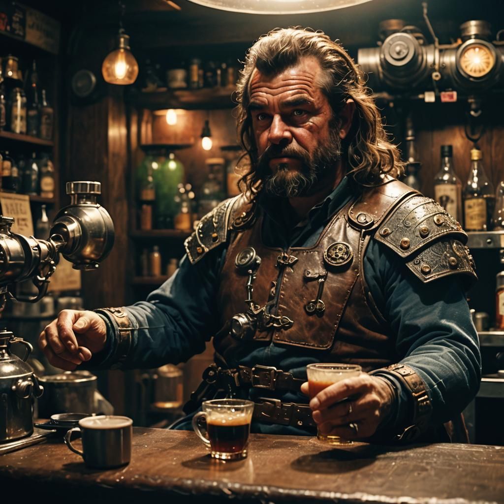 Philthy McNasty Drinks Dwarf Coffee: Cinematic Film Still