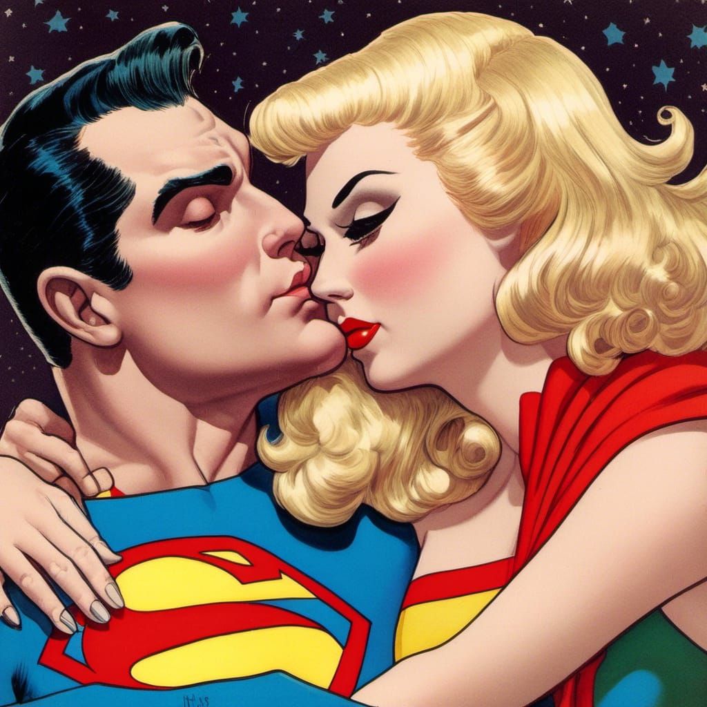 Supergirl and Superman: 1940s Pin-Up Portrait