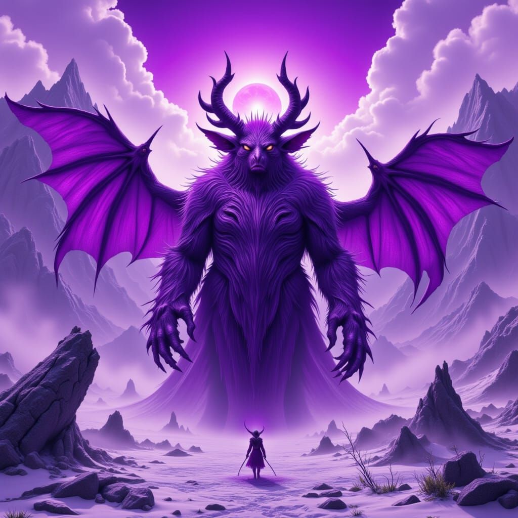 Flying Purple People Eater with One Eye and Horn