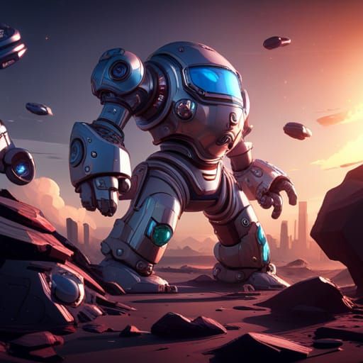 Futuristic Mech Monsterzilla in Sci-Fi Cityscape