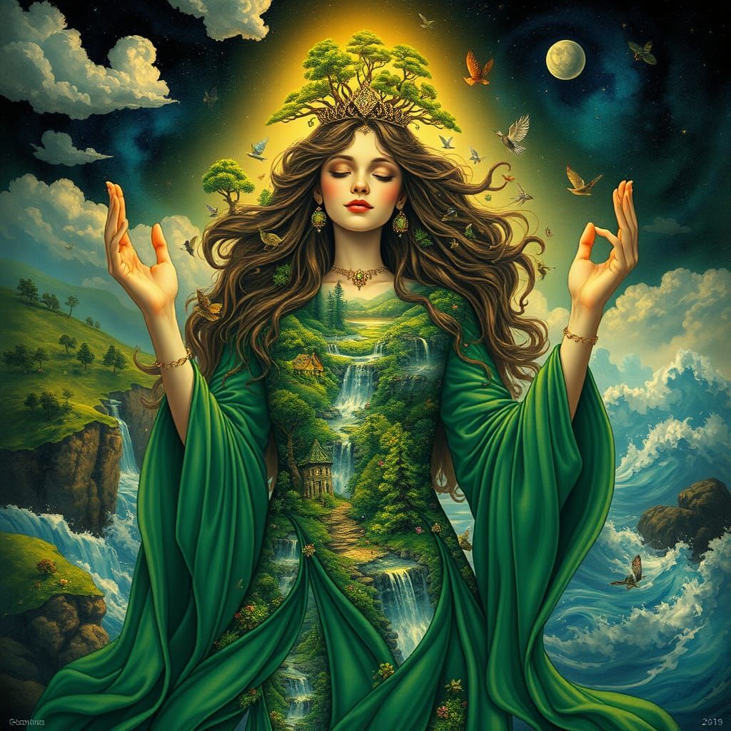 Ethereal Princess of Vibrant Nature