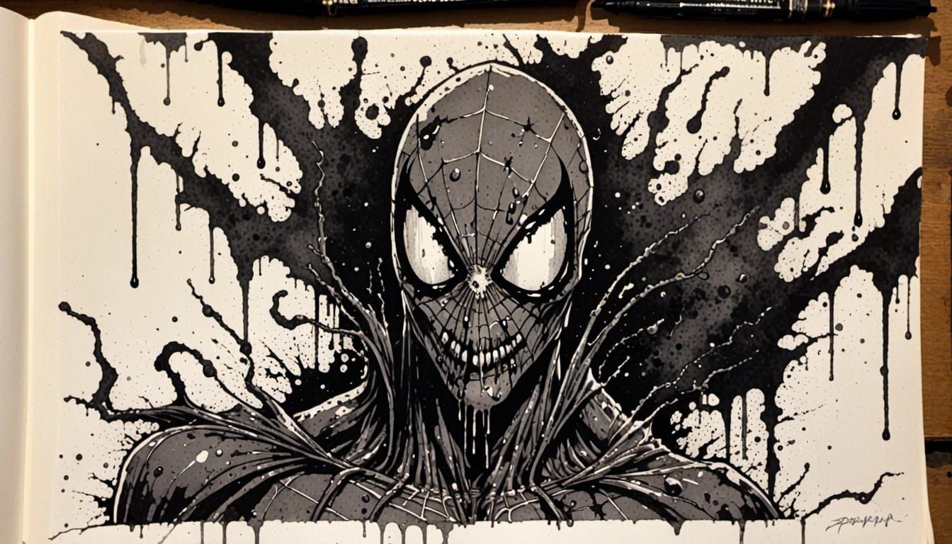 Spider-Man in Decaying 1970s Comic Style