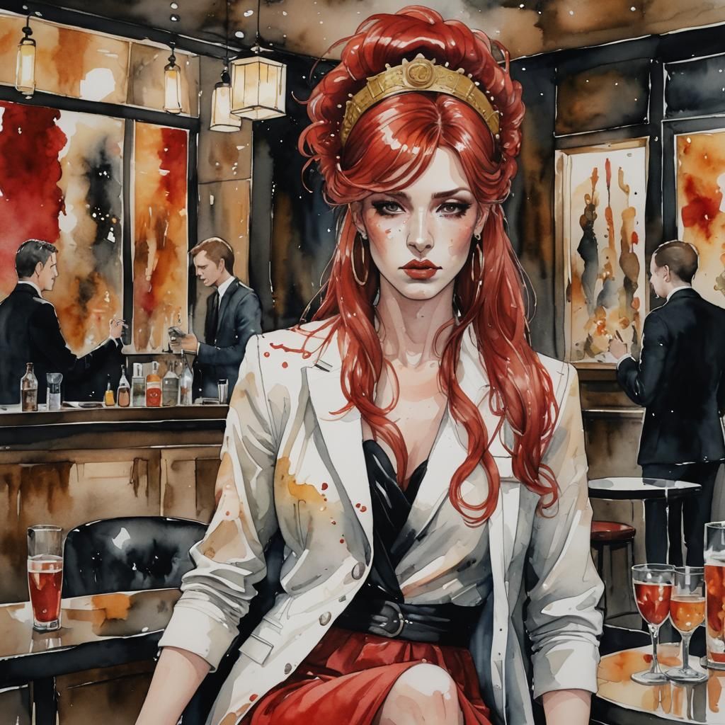 Stylish Androgynous Woman in Roman-Chic Anime Style