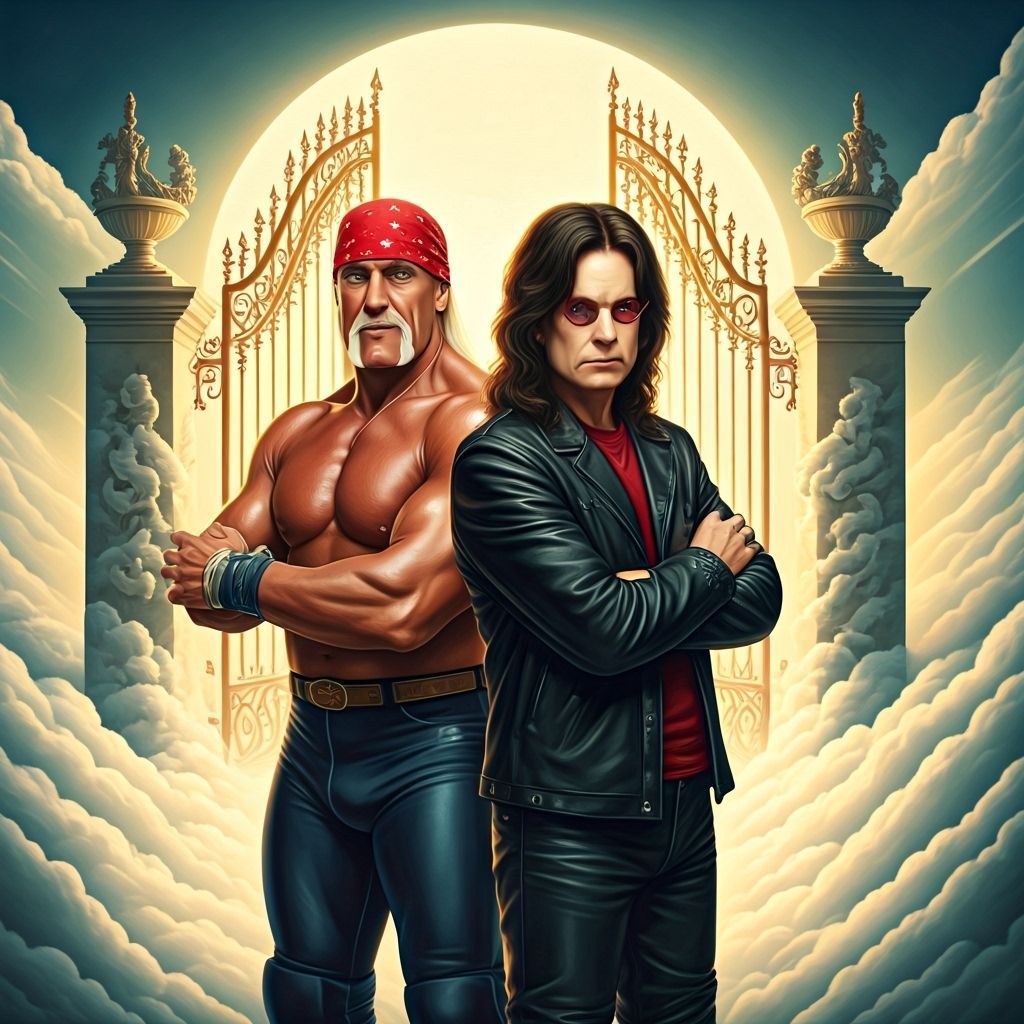Hulk Hogan and Ozzy Osbourne at the Pearly Gates