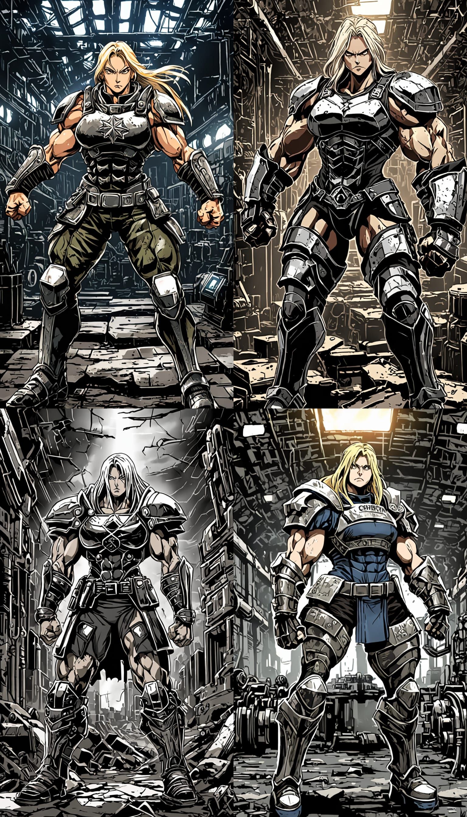 Fierce Female Warrior in Post-Apocalyptic Armor, Inspired by...