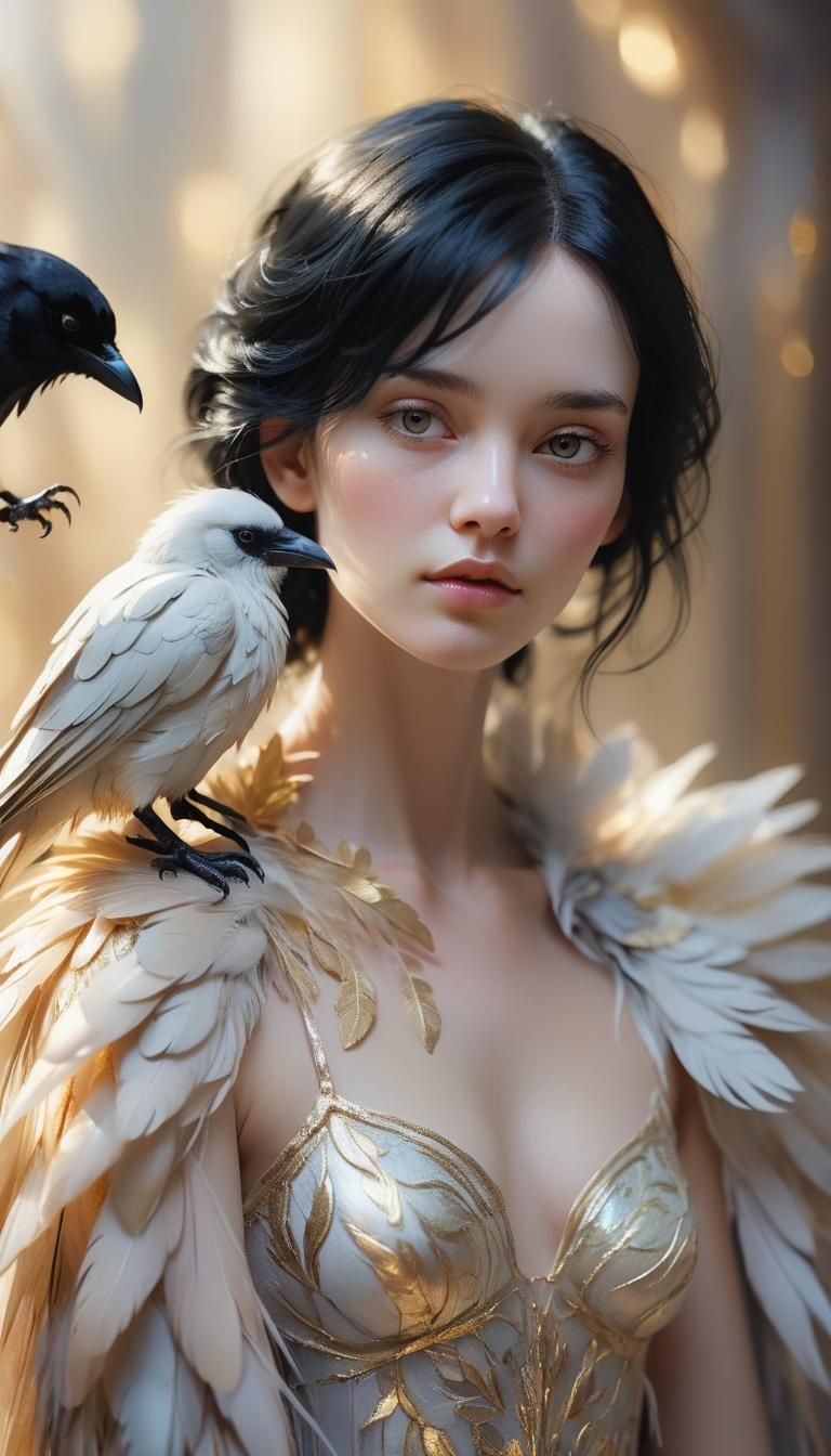 Ethereal Woman Portrait in Dreamy Soft Focus